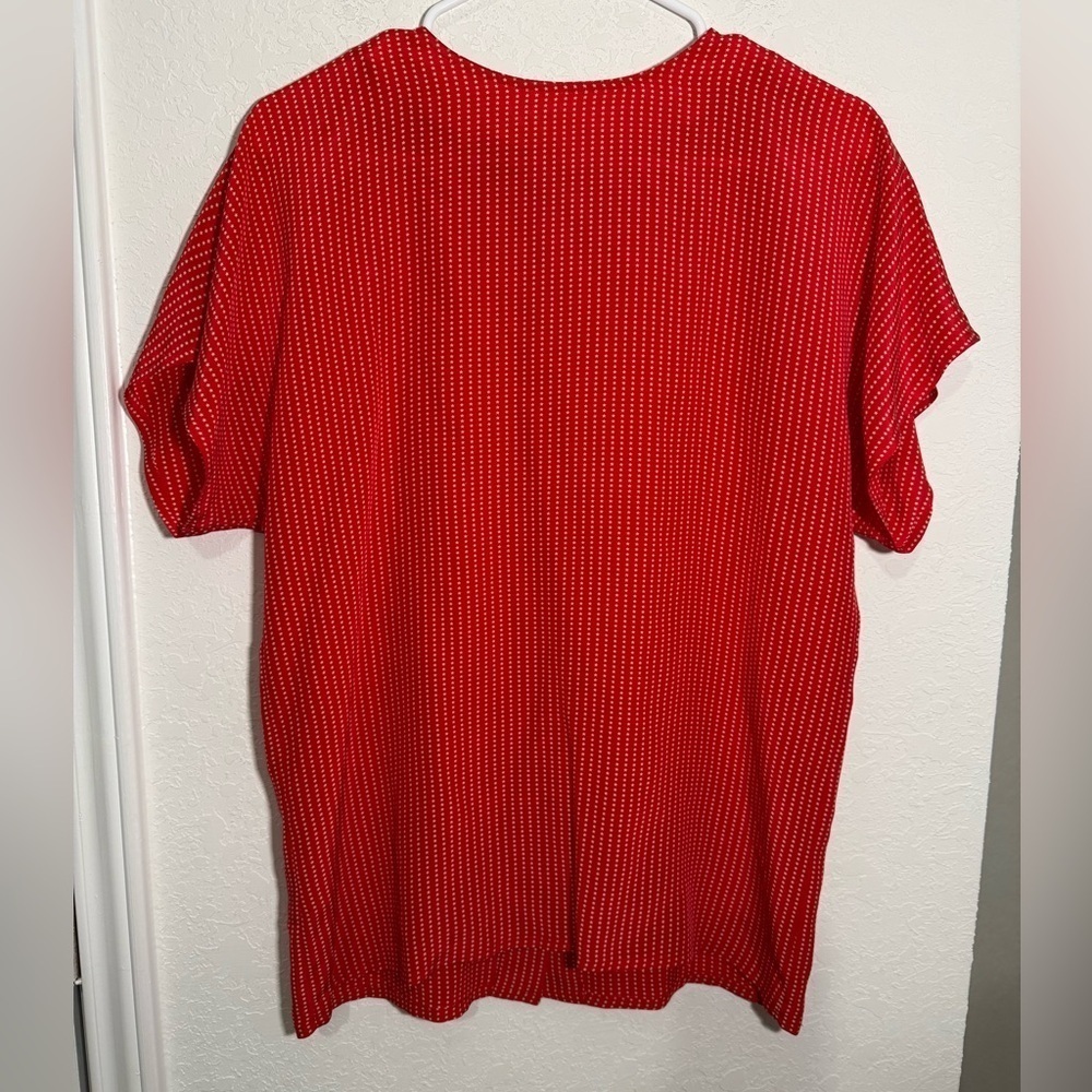 Christian Dior Separates All Silk Vintage Star Red Blouse Womens Size 6
